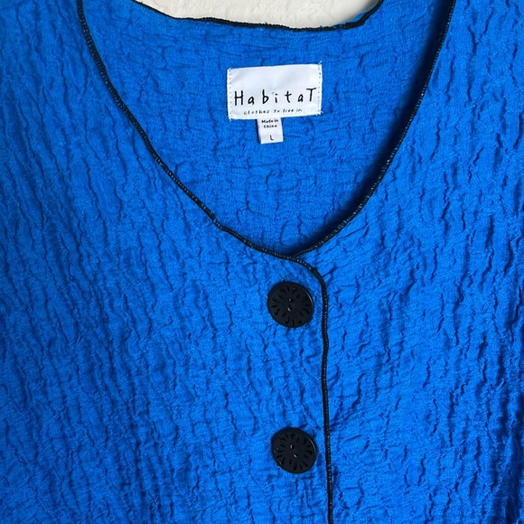 Habitat Pucker Weave Cardigan Jacket Sz L - Picture 3 of 5
